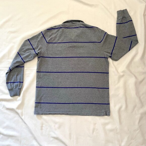 Vintage Chaps Mens Size XL Stripe Pullover Cotton Sweatshirt Sweater Gray Purple - Picture 3 of 9